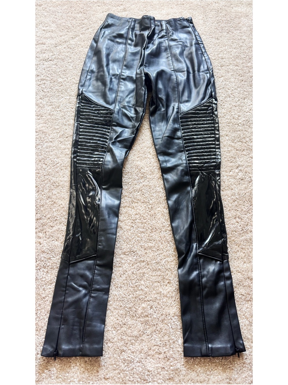 Maniere de Voir Faux Leather Moto Pants